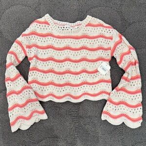 Women's Cream and Pink Sweater